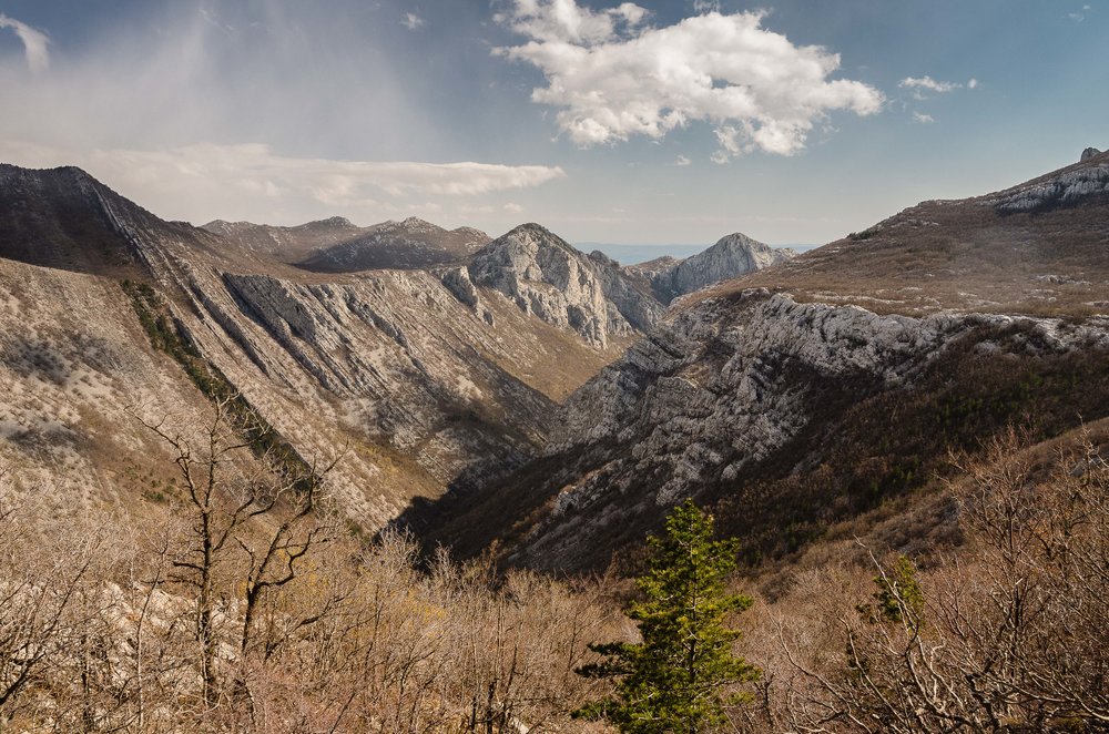 The Velika (large) Paklenica valley from the west side looking south towards the coast.